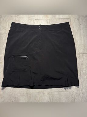 Chicos Zenergy Golf Black Skort with Front Zip Pocket chicos 3 (XL/16)